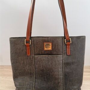 Dooney & Bourke Textured Black and Brown Tote